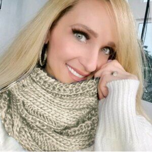 Cream Beige Infinity Scarf - Gift Idea